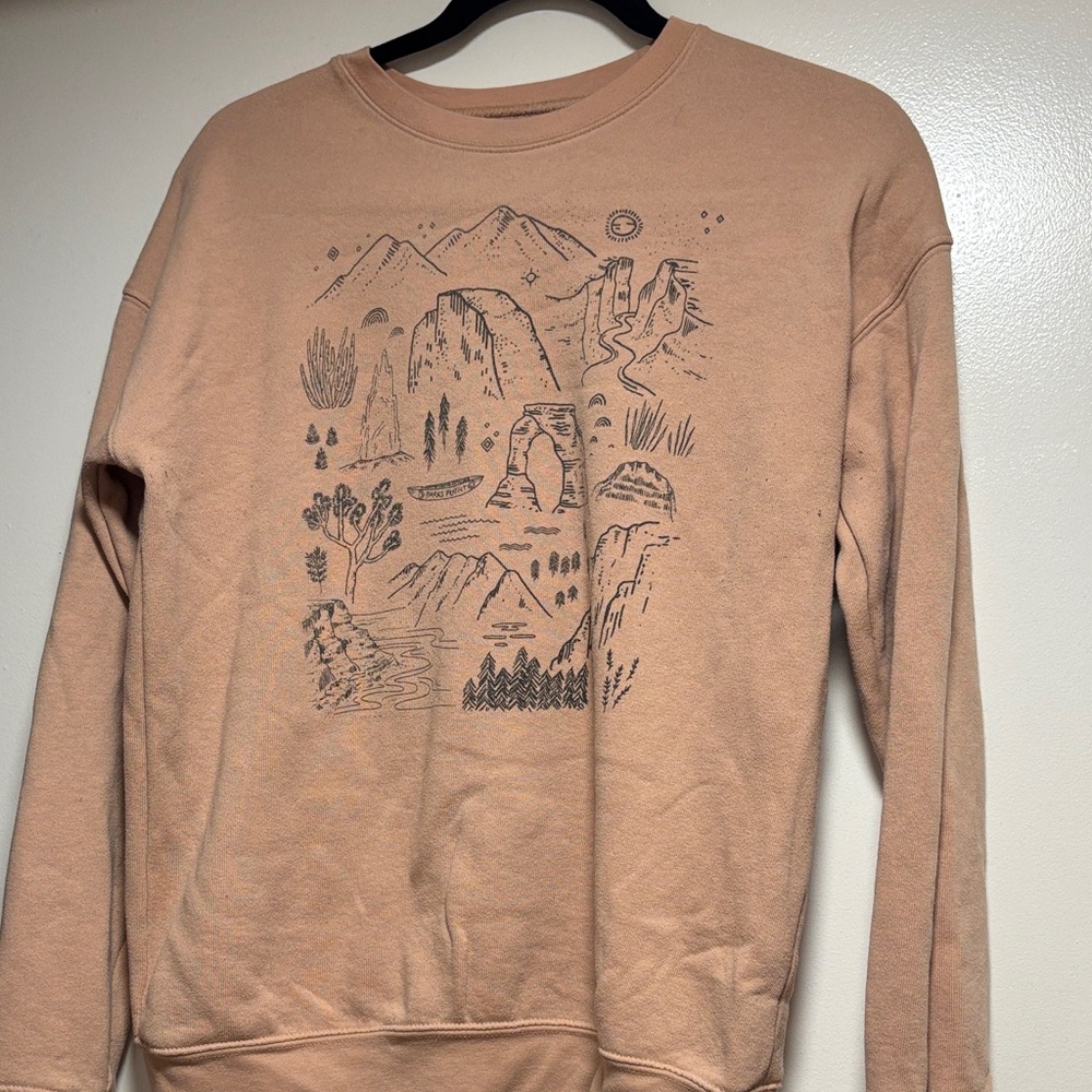 Parks project x  rei Tan Graphic Sweater with national parks